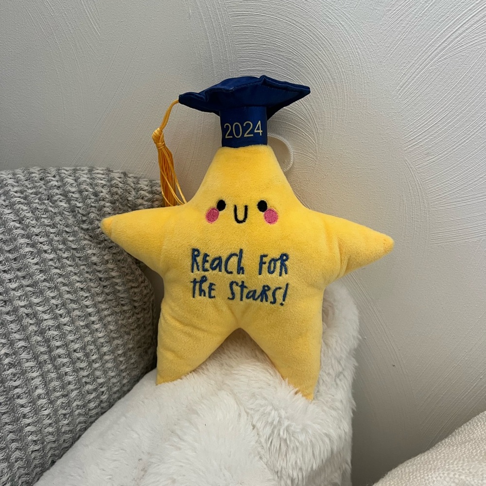 Yellow Star Plush with Graduation Cap